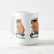 Grappige Koele Capybara Scooter Vibes Mok