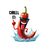 Grappige koele chili peper voor print kaart