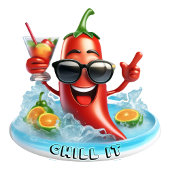 Grappige koele chili peper voor print kaart