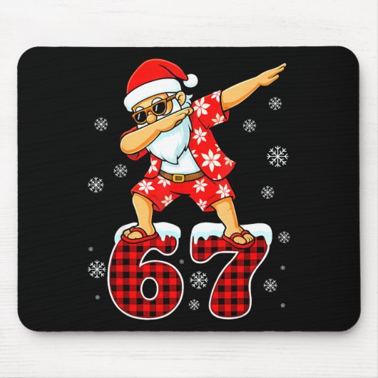 Grappige Koele Dabbing Kerstman Hawaii 67 Meme Ker Muismat (Voorkant)