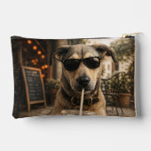 Grappige koele hond die ijskoude koffie drinkt etui (Achterkant)