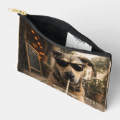 Grappige koele hond die ijskoude koffie drinkt etui (Open)