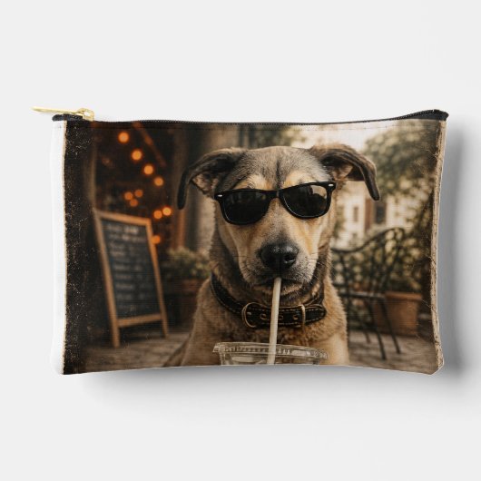 Grappige koele hond die ijskoude koffie drinkt etui (Voorkant)