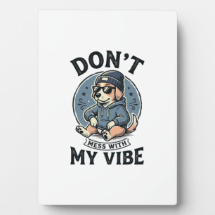 Grappige koele hond vibe vintage vector T-shirt on Fotoplaat