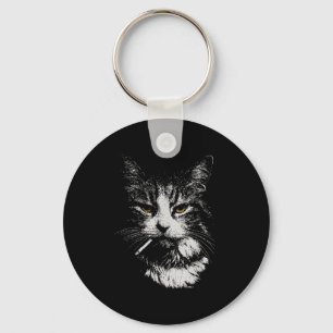 Grappige koele kat die grappige meme sigaret kat r sleutelhanger
