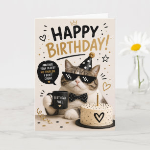 Grappige Koele Kat Gelukkige Verjaardagskaart Voor Kaart