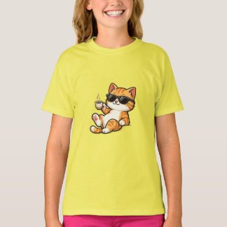 Grappige Koele Kat met Zonnebril T-Shirt 