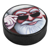 Grappige Koele Kerstman in Zonnebril Kerstmis Hockey Puck (3/4)