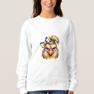 Grappige Koele Kip Zonnebril Bloem Sweatshirt