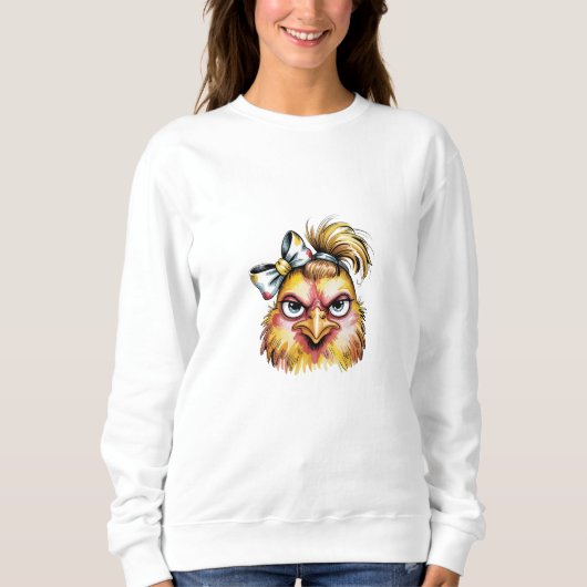 Grappige Koele Kip Zonnebril Bloem Sweatshirt (Voorkant)