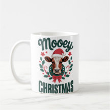 Grappige Koele Koe Mooey Kerstmis Boerderij Vakant