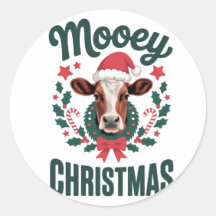 Grappige Koele Koe Mooey Kerstmis Boerderij Vakant