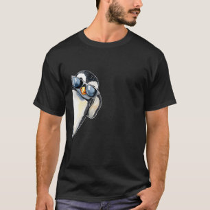 Grappige Koele Pinguïn Met Zonnebril Spiedende Mem T-shirt