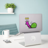 Grappige koele slakken cartoon sticker (Laptop op bureau)