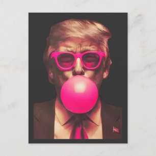 Grappige Koele Trump Bubble Gum Roze Briefkaart