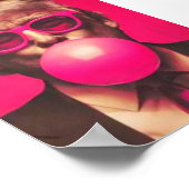 Grappige Koele Trump Bubble Gum Roze Poster (Hoek)