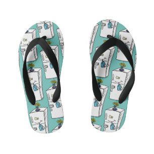 Grappige koelkast cartoon illustratie kinder teenslippers
