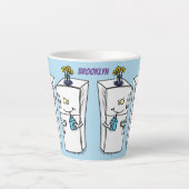 Grappige koelkast cartoonillustratie latte mok (Voorkant)