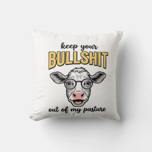 Grappige Koeweide Vintage Shirt Ontwerp_1 Kussen