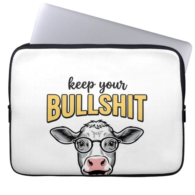 Grappige Koeweide Vintage Shirt Ontwerp_1 Laptop Sleeve (Voorkant)