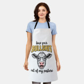 Grappige Koeweide Vintage Shirt Ontwerp_1 Schort (Gedragen)