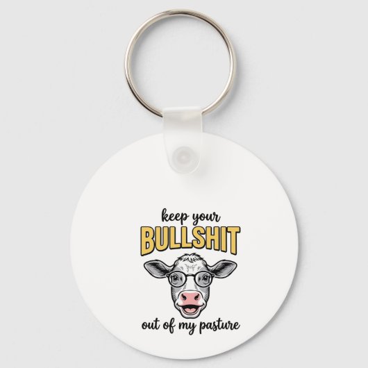 Grappige Koeweide Vintage Shirt Ontwerp_1 Sleutelhanger (Voorkant)