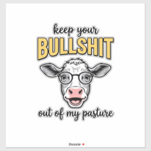 Grappige Koeweide Vintage Shirt Ontwerp_1 Sticker