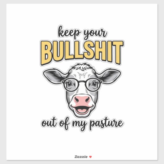 Grappige Koeweide Vintage Shirt Ontwerp_1 Sticker (Vel)