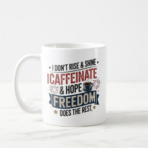 Grappige koffie 4 juli Vrijheid Cafeïne Vrouwen Koffiemok