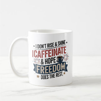 Grappige koffie 4 juli Vrijheid Cafeïne Vrouwen Koffiemok