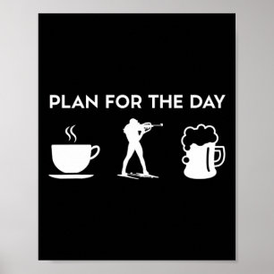 Grappige koffie biatlon biathlonist bier poster