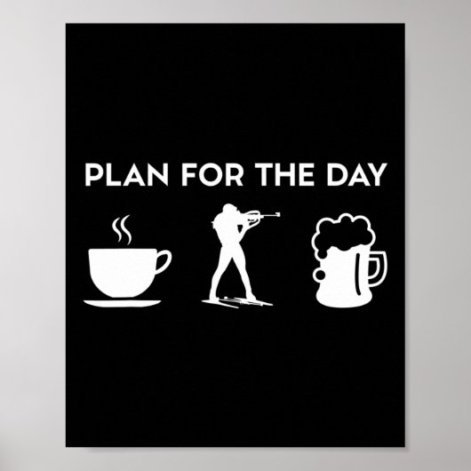 Grappige koffie biatlon biathlonist bier poster (Voorkant)