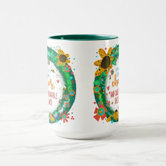 Grappige Koffie Chaos Trendy Inspirivity Stijlvol Mok (Midden)