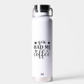 Grappige koffie citaat aangepaste waterfles (Achterkant)