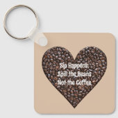 Grappige koffie citaat metaal sleutelhanger (Voorkant)