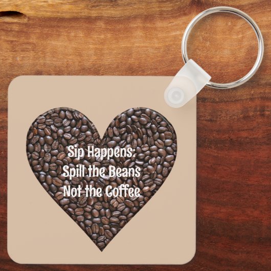 Grappige koffie citaat metaal sleutelhanger (Achterkant)