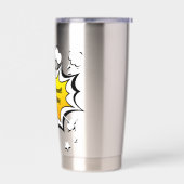 Grappige koffie citaten stripstijl mok geïsoleerde drinkbeker (Links)