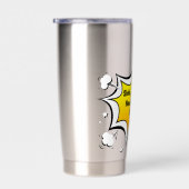 Grappige koffie citaten stripstijl mok geïsoleerde drinkbeker (Rechts)