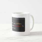 Grappige koffie codering grap zwart minimalistisch koffiemok (Voorkant rechts)