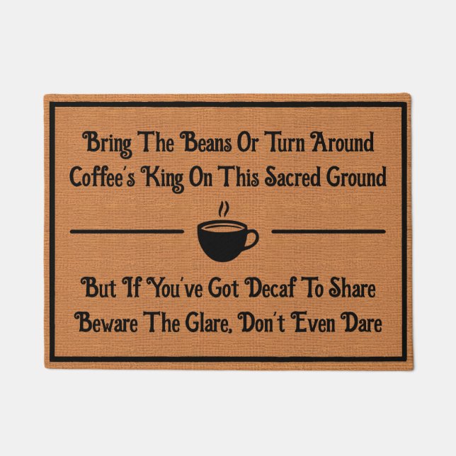 Grappige koffie decaf Humor minimalistisch rustiek Deurmat (Voorkant)