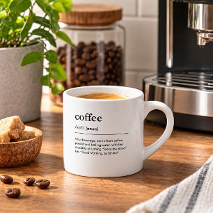 Grappige koffie definitie quote modern ontwerp espresso kop