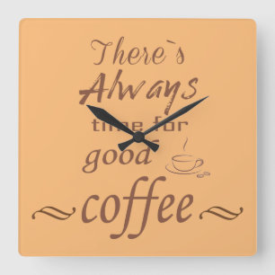 Grappige koffie drinken citaten cafeïne drink vierkante klok