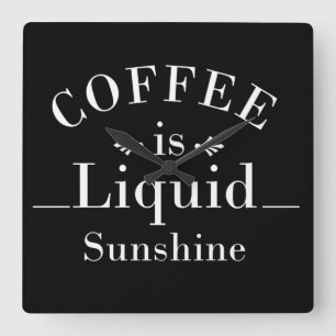 Grappige koffie drinker citaten vierkante klok