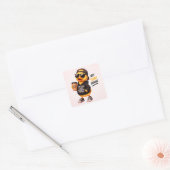 Grappige koffie-eend sticker | Mooie cartoon eend  (Envelop)