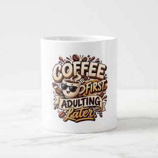 Grappige koffie eerst volwassen later mok
