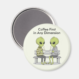 Grappige koffie en buitenaardse wezens magneet