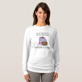 Grappige koffie en donutsHumor T-shirt (Voorkant volledig)