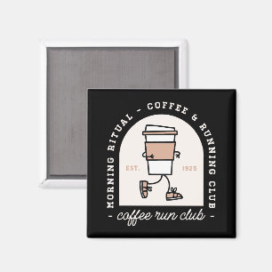 Grappige koffie- en hardloopfanaten hardloopclub z magneet