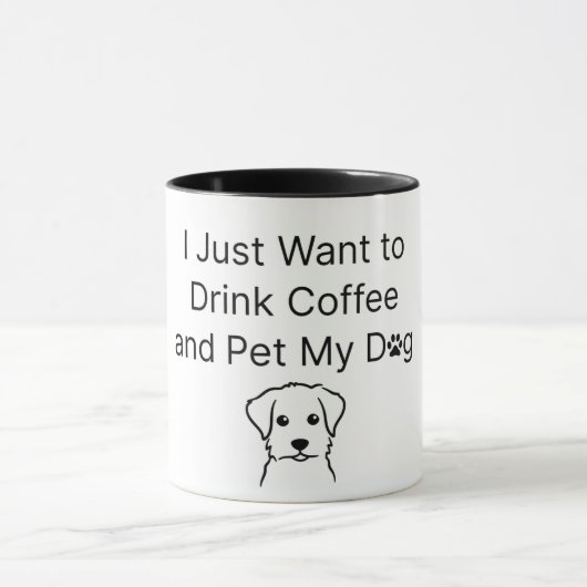 Grappige "Koffie en Hond" Sarcastische Quote Mok (Midden)