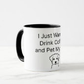 Grappige "Koffie en Hond" Sarcastische Quote Mok (Voorkant links)